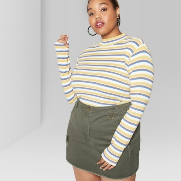 Wild Fable Striped Ribbed Turtleneck 